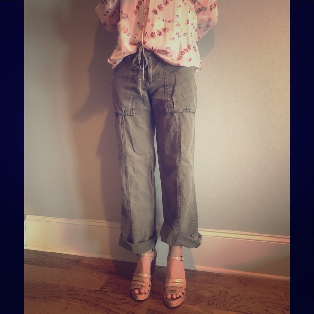 Sanctuary Cargo Linen Blend Roll-Up Pant​​​​​